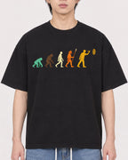 Mockup Boxy Heavyweight Tee Black male close-up 11