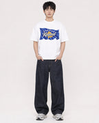 Mockup Boxy Heavyweight Tee White male full-body 01