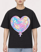 Mockup Boxy Heavyweight Tee Black male close-up 01