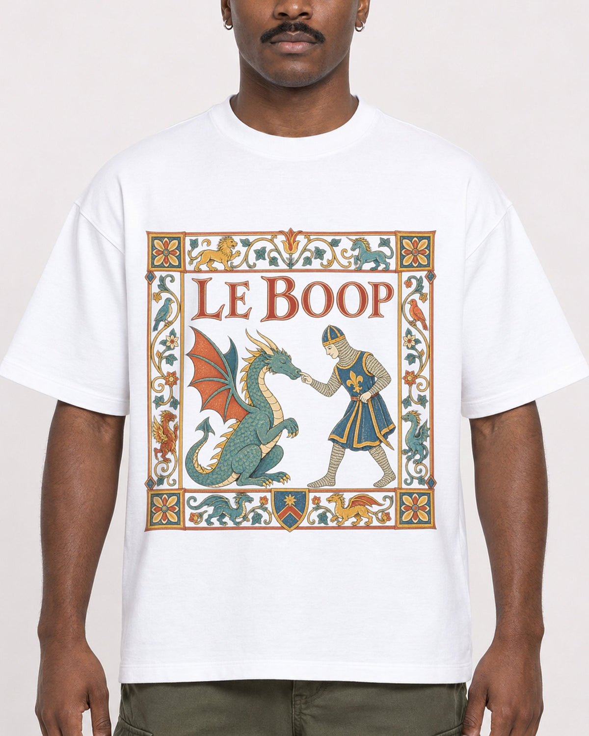 Mockup Boxy Heavyweight Tee White male close-up 14