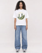 Mockup Boxy Heavyweight Tee White female full-body 10