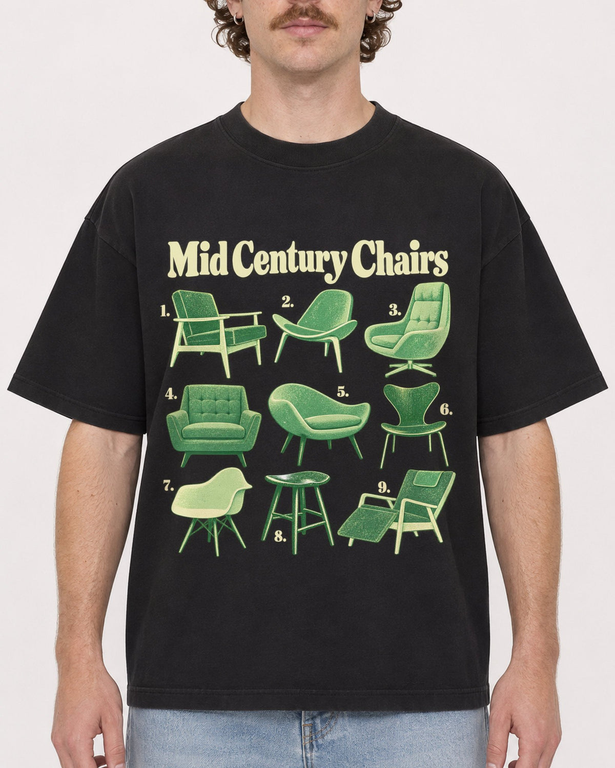 Mockup Boxy Heavyweight Tee Black male close-up 09