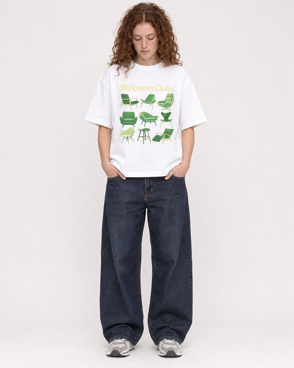 Mockup Boxy Heavyweight Tee White female full-body 09