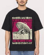 Mockup Boxy Heavyweight Tee Black male close-up 02