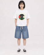 Mockup Boxy Heavyweight Tee White female full-body 11