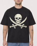 Mockup Boxy Heavyweight Tee Black male close-up 18