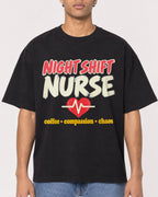 Mockup Boxy Heavyweight Tee Black male close-up 10