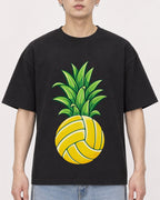 Mockup Boxy Heavyweight Tee Black male close-up 01