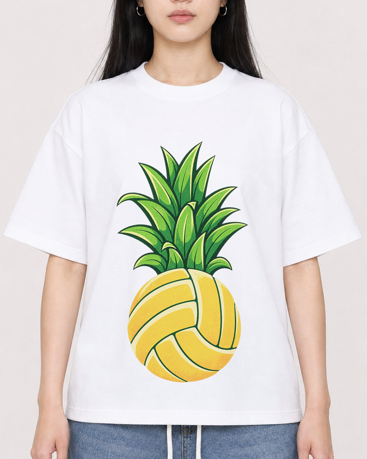 Mockup Boxy Heavyweight Tee White female close-up 01