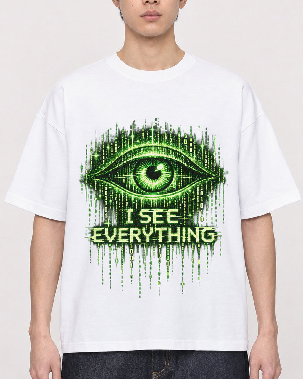 Mockup Boxy Heavyweight Tee White male close-up 01