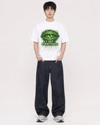 Mockup Boxy Heavyweight Tee White male full-body 01