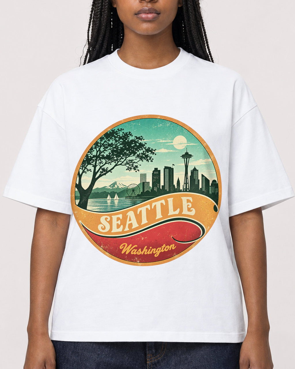 Mockup Boxy Heavyweight Tee White female close-up 04