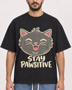 Mockup Boxy Heavyweight Tee Black male close-up 07