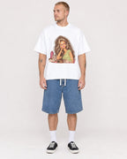 Mockup Boxy Heavyweight Tee White male full-body 18