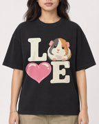 Mockup Boxy Heavyweight Tee Black female close-up 02