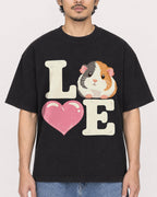 Mockup Boxy Heavyweight Tee Black male close-up 02