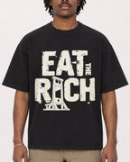 Mockup Boxy Heavyweight Tee Black male close-up 04