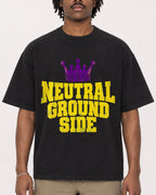 Mockup Boxy Heavyweight Tee Black male close-up 04