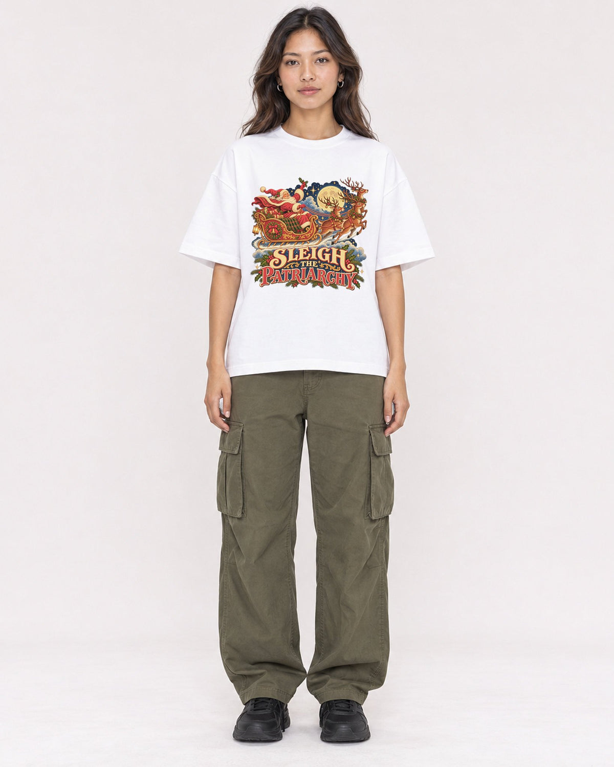 Mockup Boxy Heavyweight Tee White female full-body 02