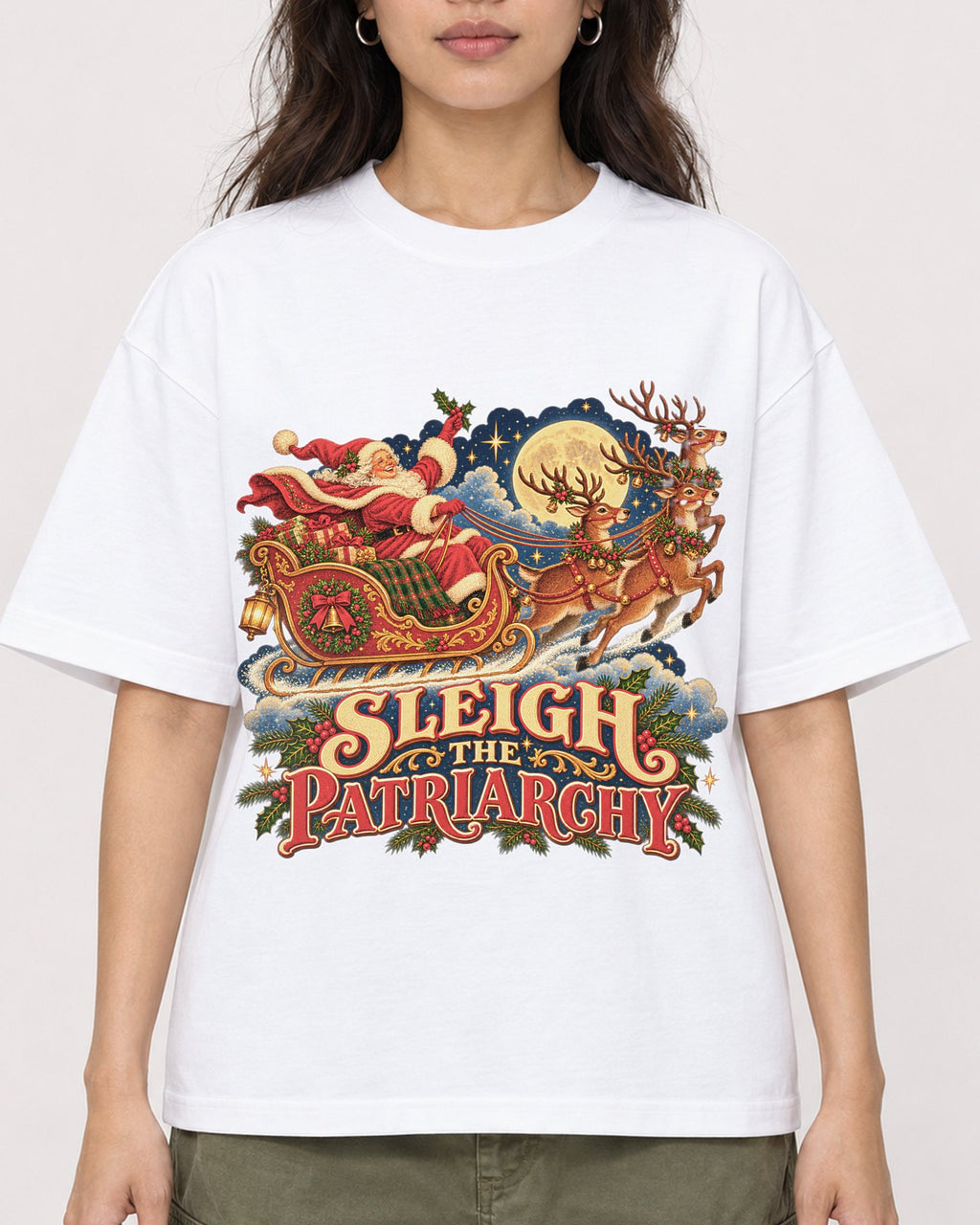 Mockup Boxy Heavyweight Tee White female close-up 02