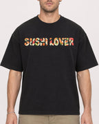 Mockup Boxy Heavyweight Tee Black male close-up 08