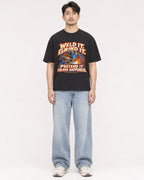 Mockup Boxy Heavyweight Tee Black male full-body 13