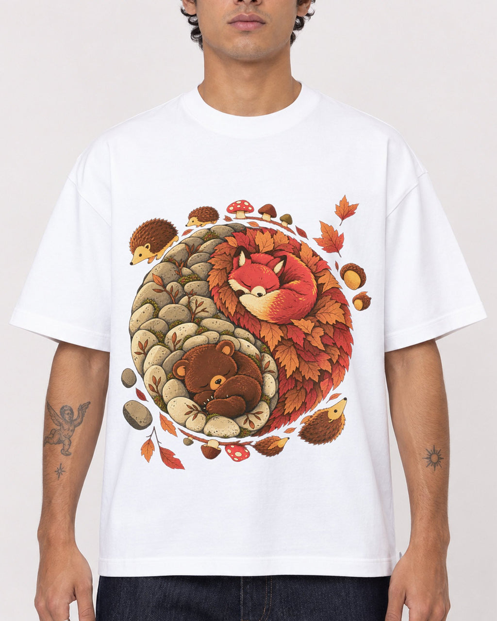 Mockup Boxy Heavyweight Tee White male close-up 06