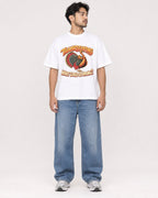 Mockup Boxy Heavyweight Tee White male full-body 02