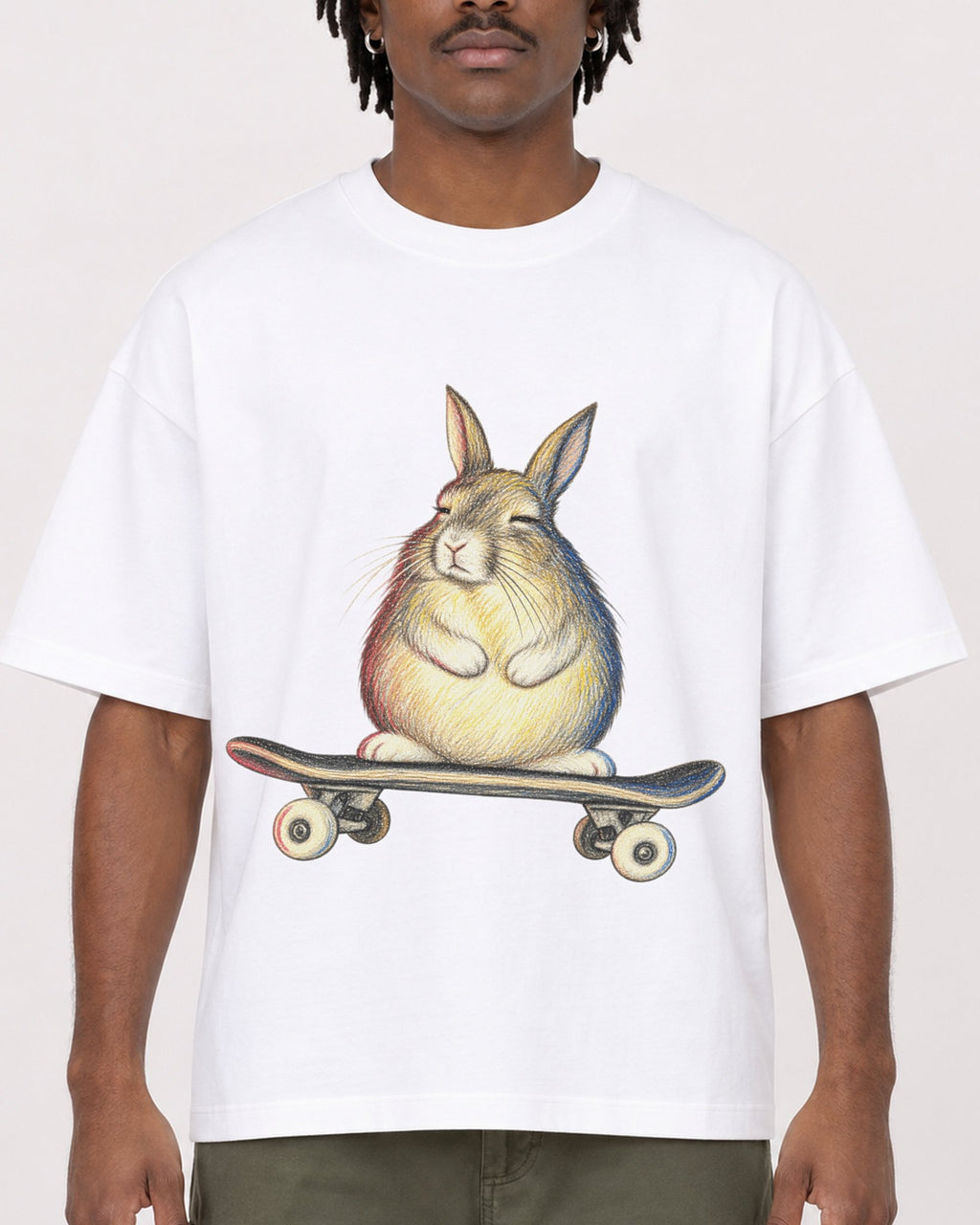Mockup Boxy Heavyweight Tee White male close-up 04