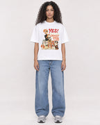 Mockup Boxy Heavyweight Tee White female full-body 10