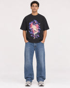 Mockup Boxy Heavyweight Tee Black male full-body 10