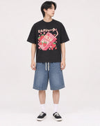 Mockup Boxy Heavyweight Tee Black male full-body 11