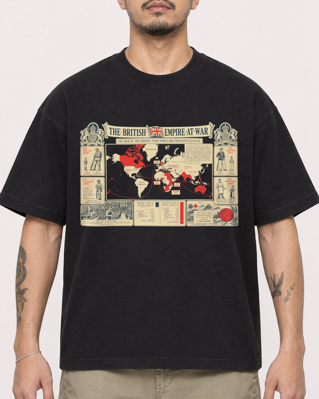 Mockup Boxy Heavyweight Tee Black male close-up 12