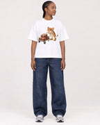 Mockup Boxy Heavyweight Tee White female full-body 44