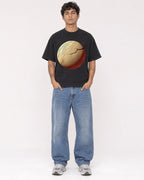Mockup Boxy Heavyweight Tee Black male full-body 06