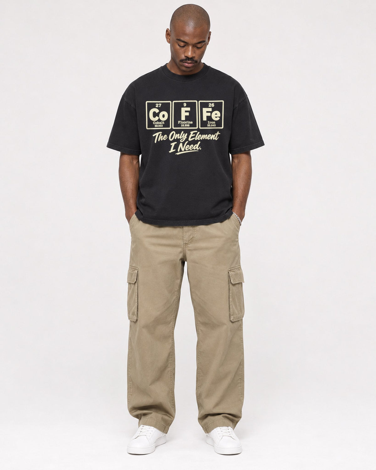 Mockup Boxy Heavyweight Tee Black male full-body 44