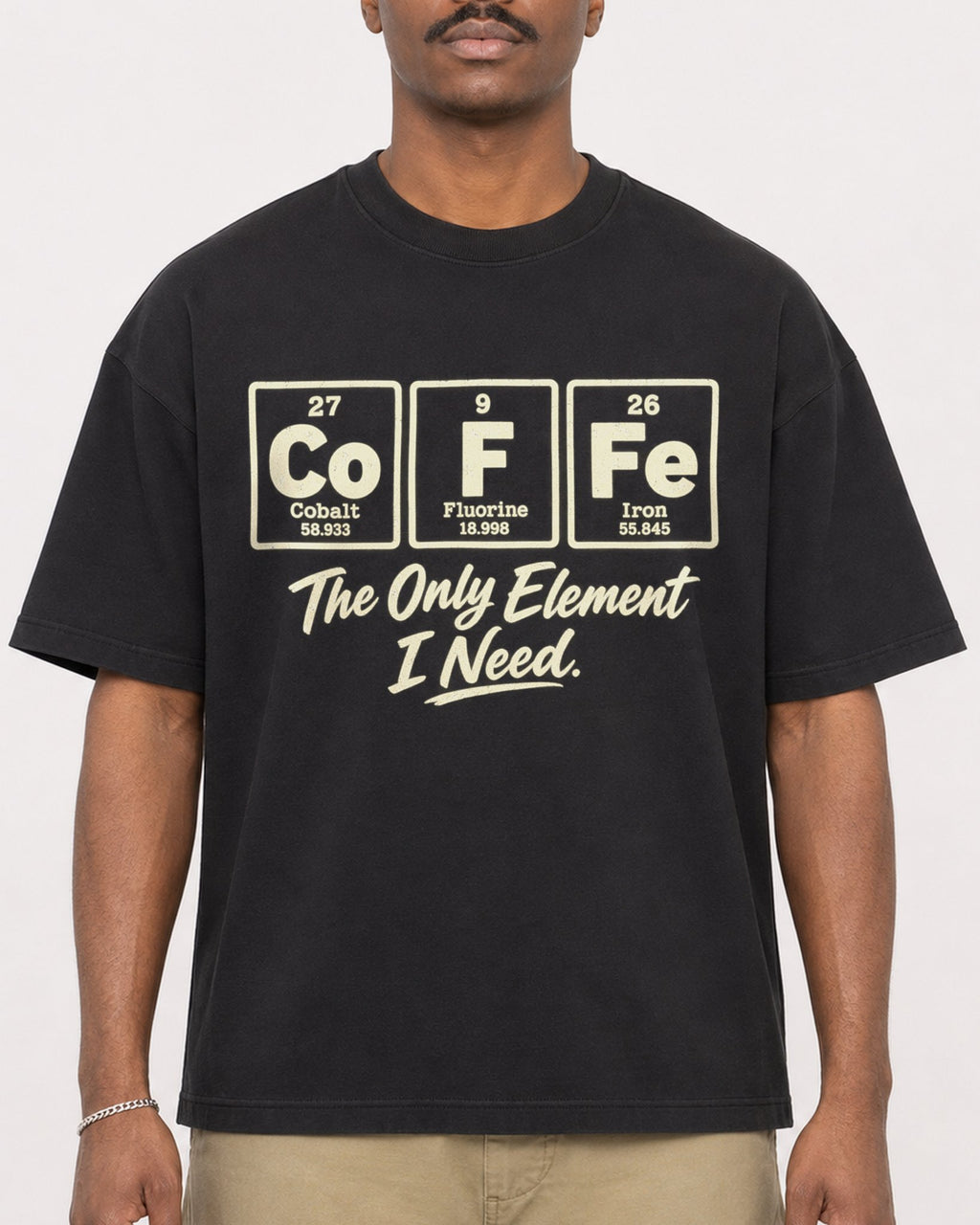 Mockup Boxy Heavyweight Tee Black male close-up 44