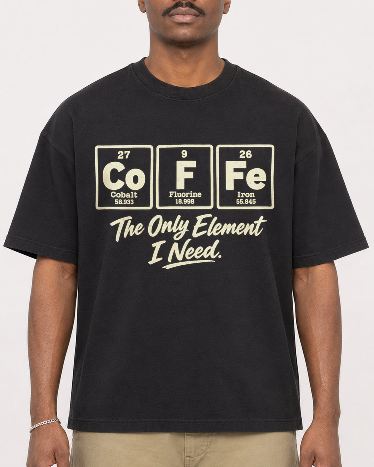 Mockup Boxy Heavyweight Tee Black male close-up 44