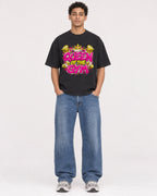 Mockup Boxy Heavyweight Tee Black male full-body 10