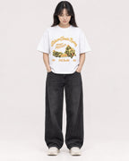 Mockup Boxy Heavyweight Tee White female full-body 13