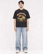 Mockup Boxy Heavyweight Tee Black male full-body 13