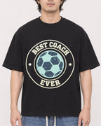 Mockup Boxy Heavyweight Tee Black male close-up 03