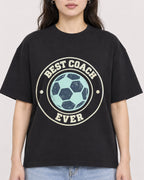 Mockup Boxy Heavyweight Tee Black female close-up 03