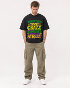 Mockup Boxy Heavyweight Tee Black male full-body 08