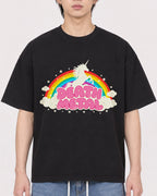 Mockup Boxy Heavyweight Tee Black male close-up 11