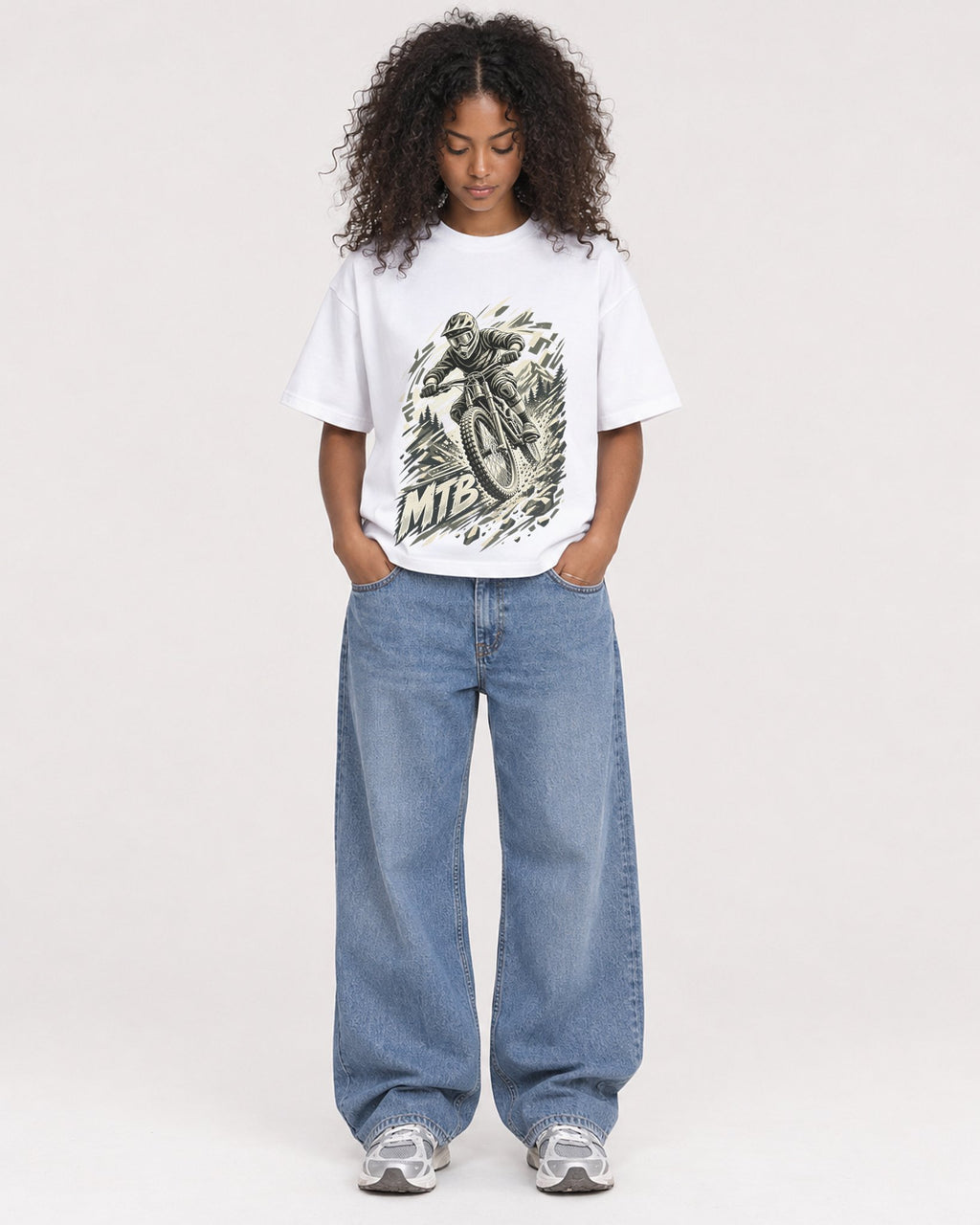 Mockup Boxy Heavyweight Tee White female full-body 05