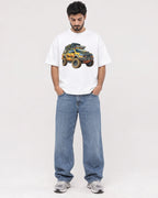 Mockup Boxy Heavyweight Tee White male full-body 07