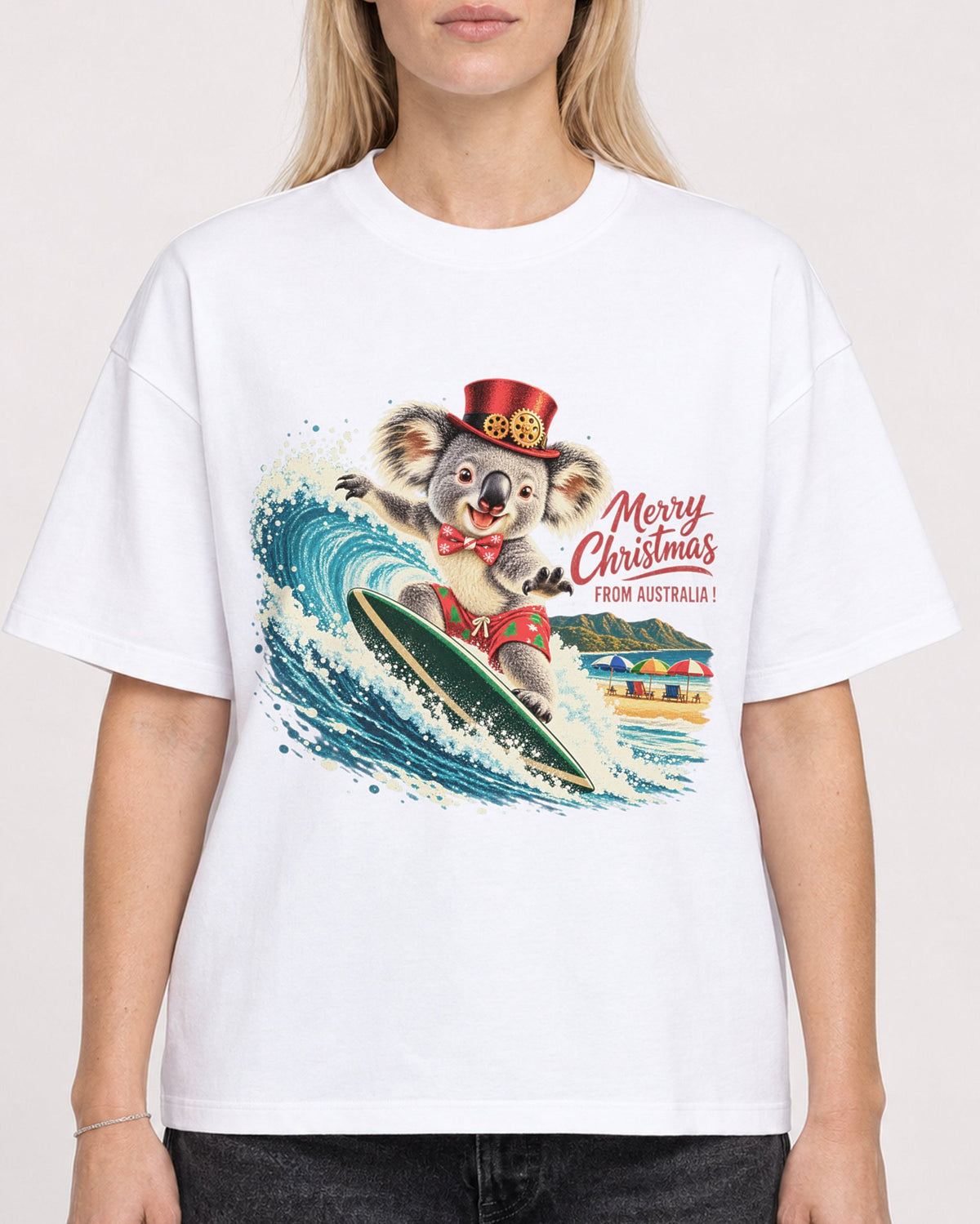 Mockup Boxy Heavyweight Tee White female close-up 08