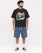 Mockup Boxy Heavyweight Tee Black male full-body 07