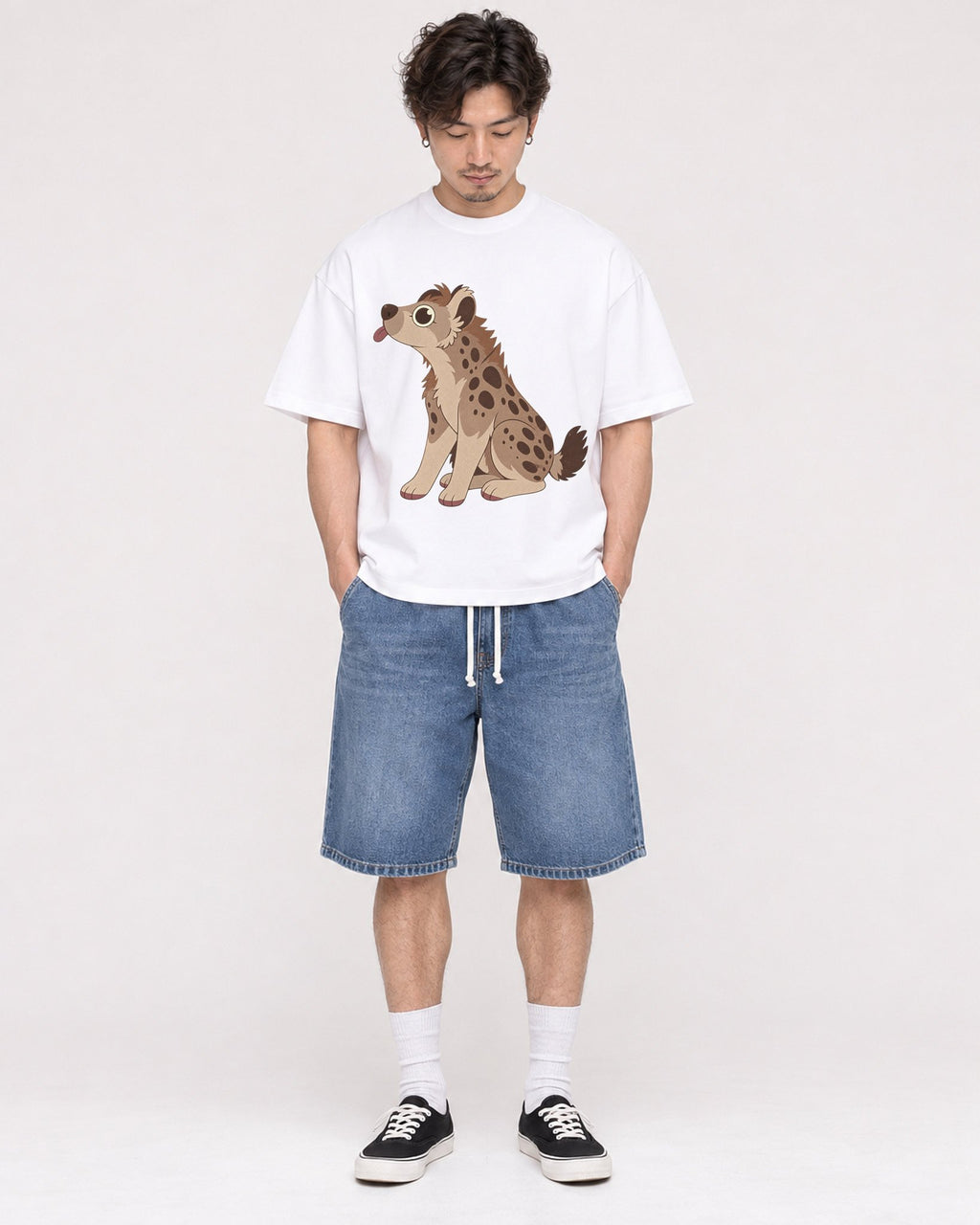 Mockup Boxy Heavyweight Tee White male full-body 03